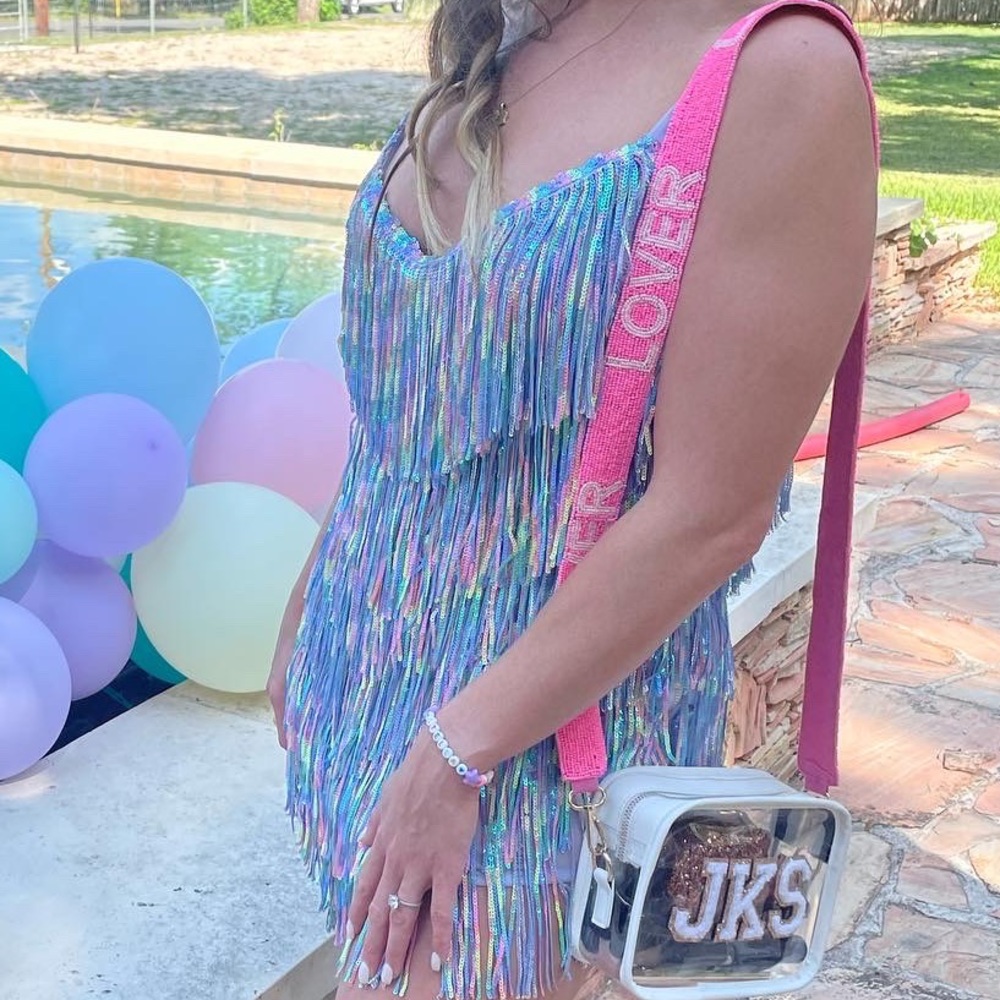 Fringe dress! Lavender multicolored dress - perfect for Era tours!!